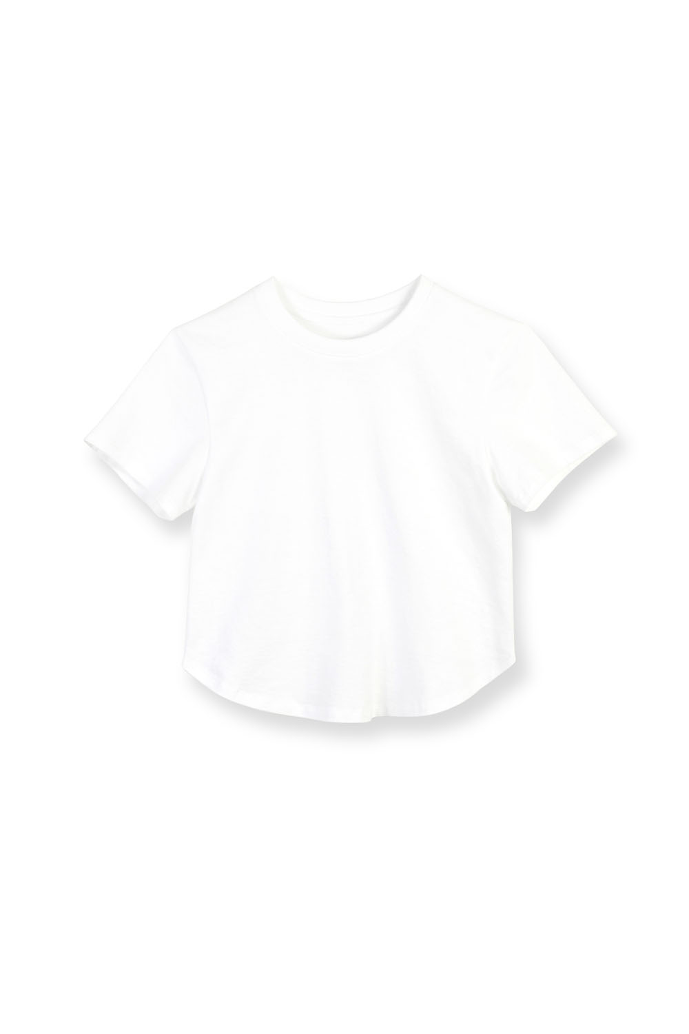 W Round Hem T Shirt_White