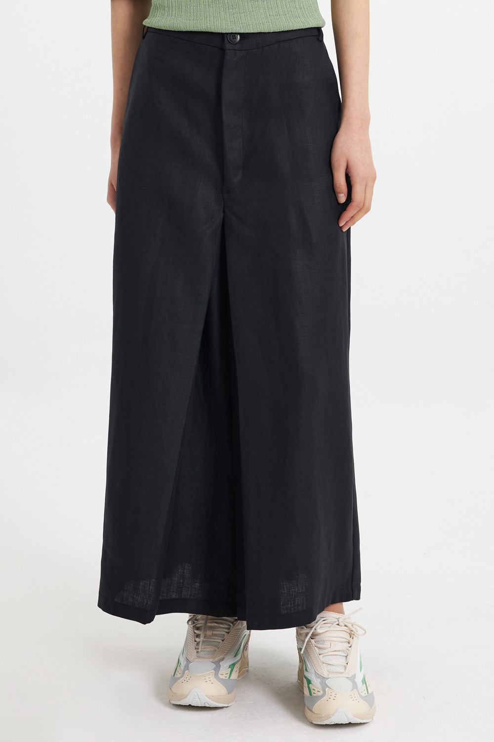 Skirt Linen Pants_Black