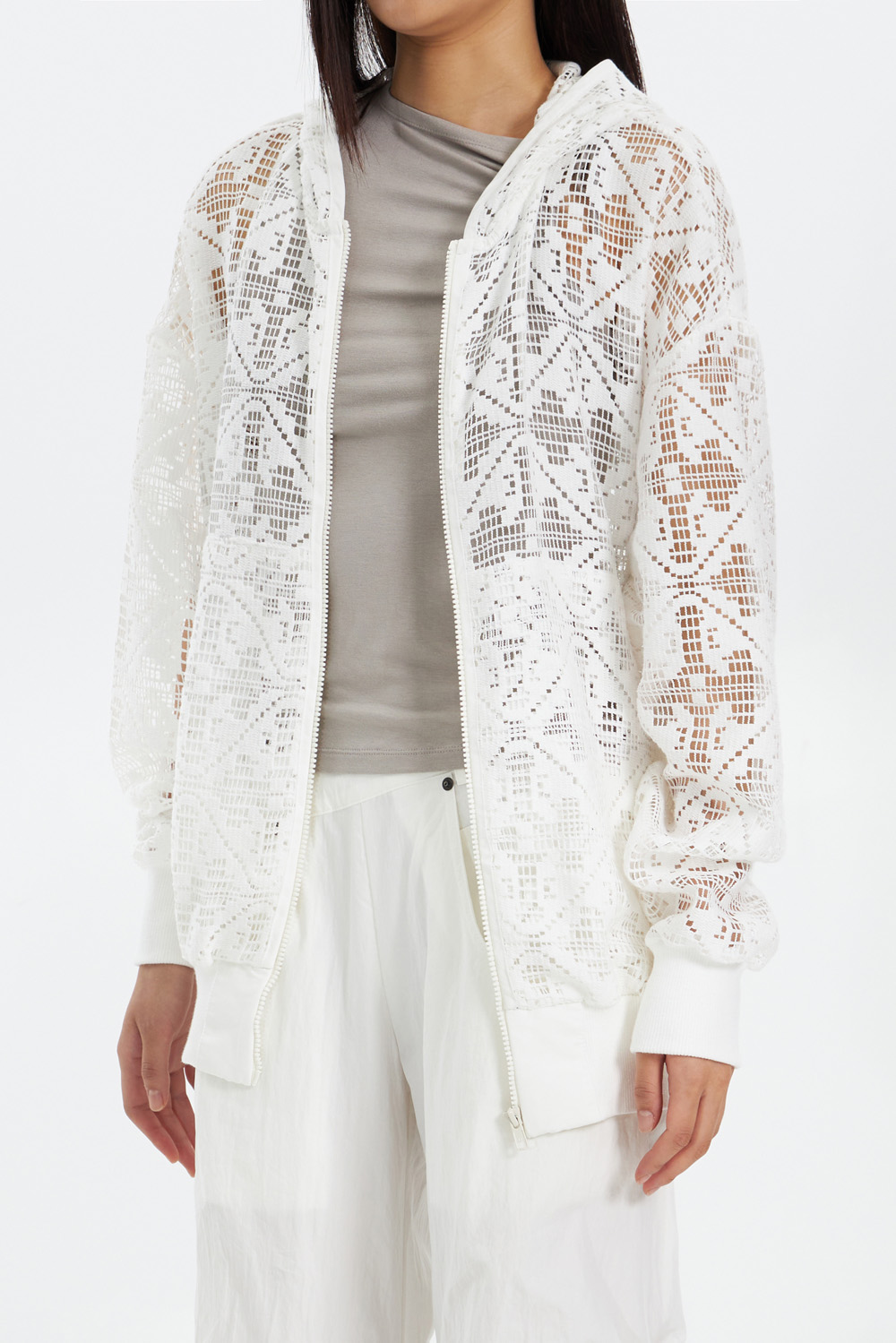 Lace Hoodie_White