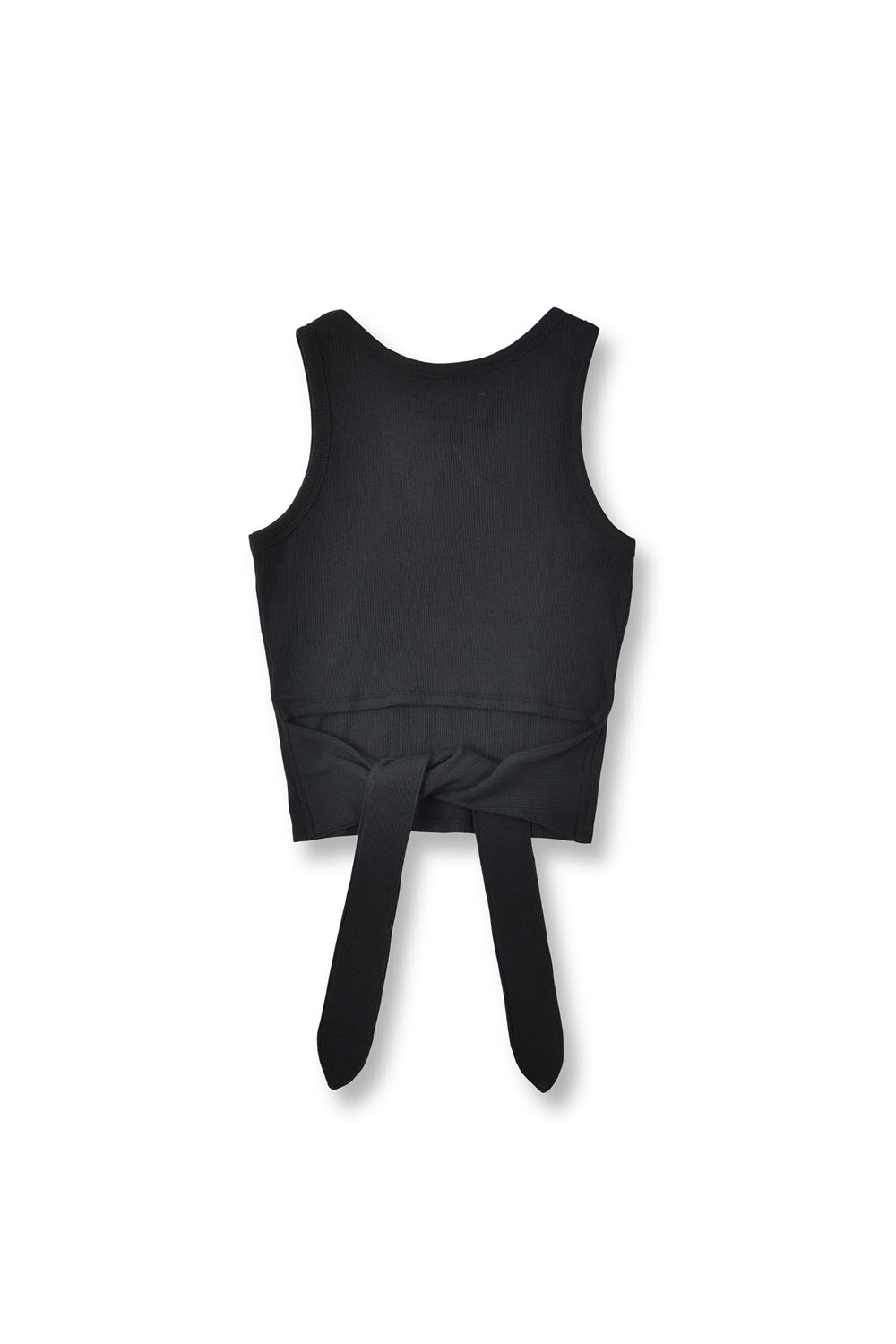 W Ribbed Cut Out Sleeveless_Black
